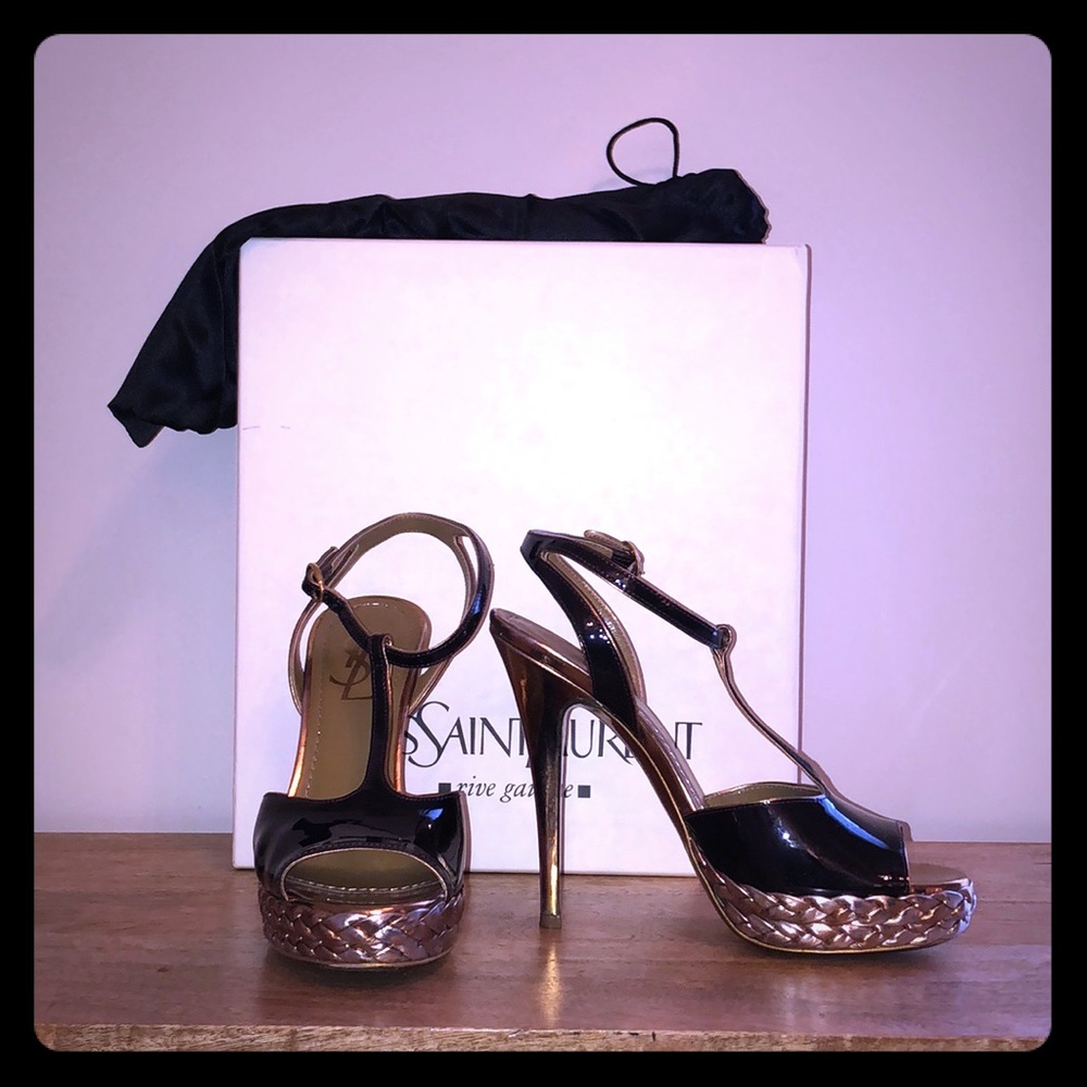YSL Tribute t-strap platform heel